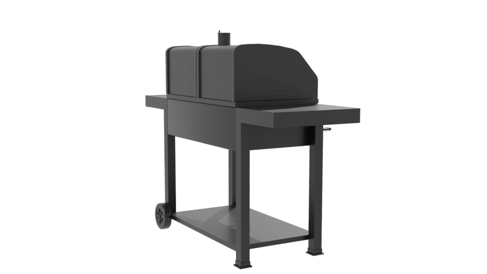 Stylish Dual Chamber BBQ Grill 3D Model - Professional 3D Model Render 7