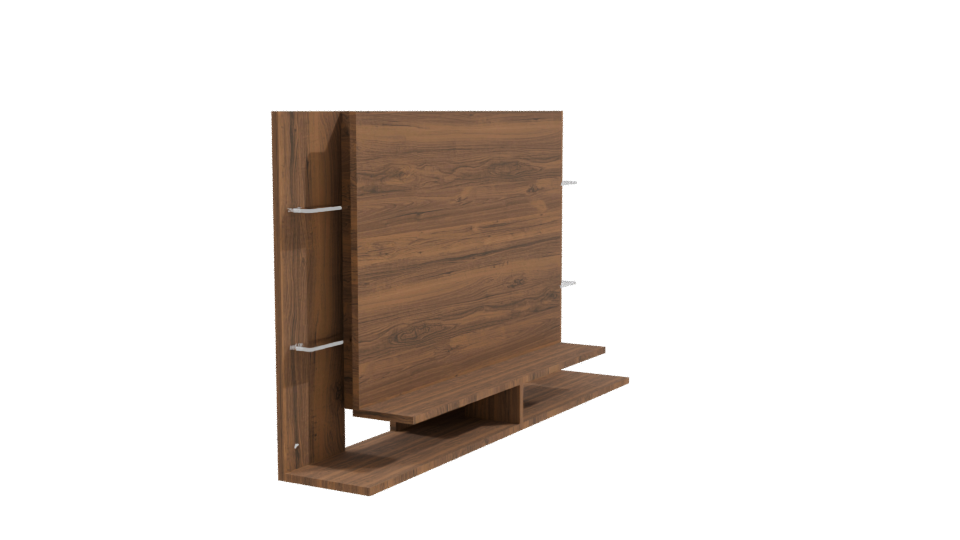 Stylish Wooden Wall Shelf Model - Professional 3D Model Render 9