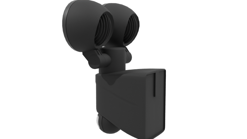 Modern Dual-Lens Outdoor Security Light 3D Model - Professional 3D Model Render 3