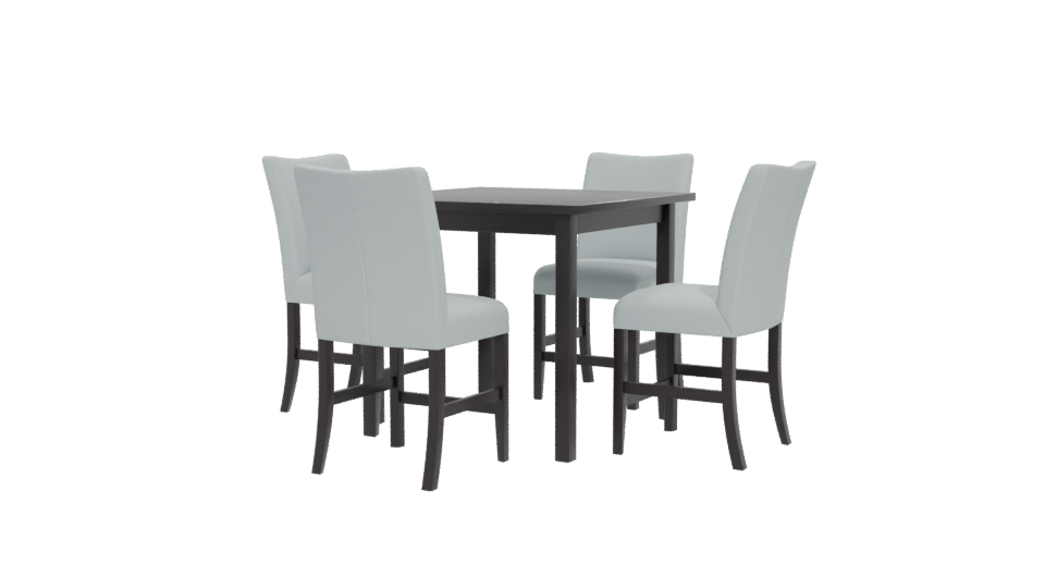 Stylish Modern Dining Table with Upholstered Chairs 3D Model - Professional 3D Model Render 12