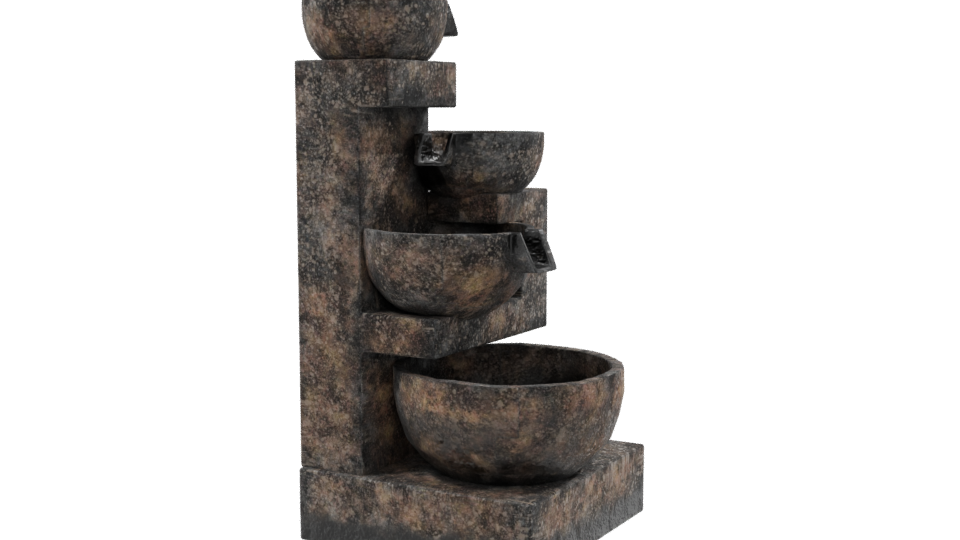 Stylish Stone Fountain 3D Model - Professional 3D Model Render 9