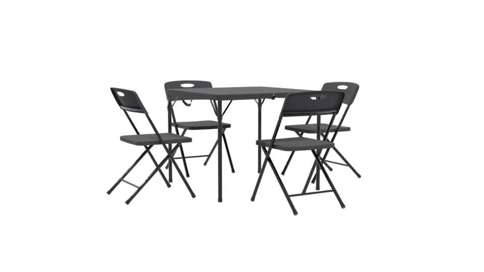 Minimalist Folding Table Set 3D - Professional 3D Model Render 4