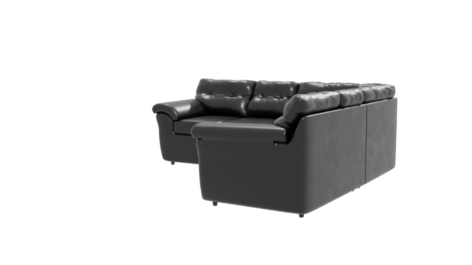 Elegant Black Sectional Sofa 3D - Professional 3D Model Render 12