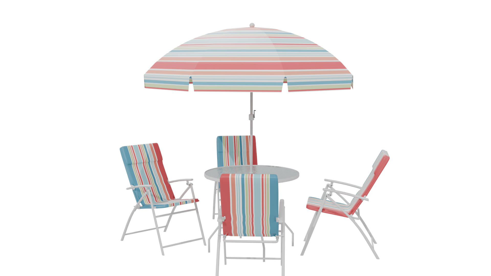 Colorful Outdoor Patio Set 3D - Professional 3D Model Render 6