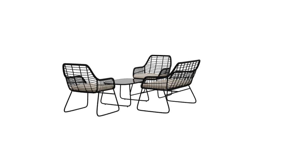 Stylish Outdoor Seating Set 3D - Professional 3D Model Render 3