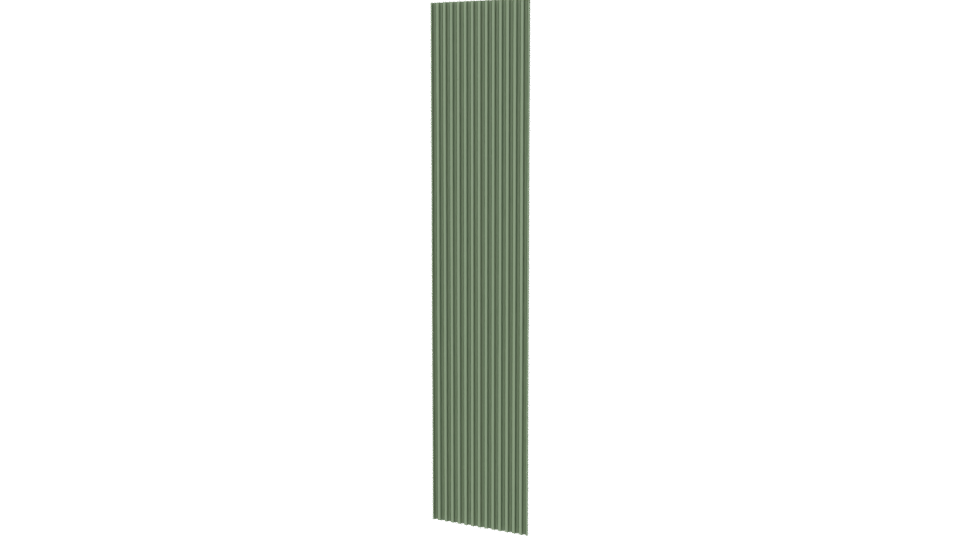 Stylized Vertical Green Slatted Panel 3D Model - Professional 3D Model Render 6