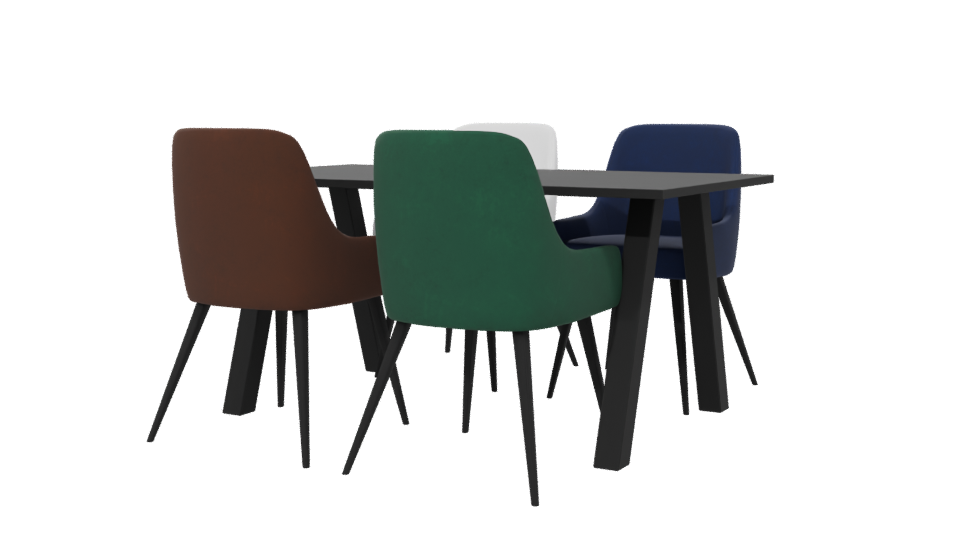 Stylish Modern Dining Table Set - Professional 3D Model Render 6