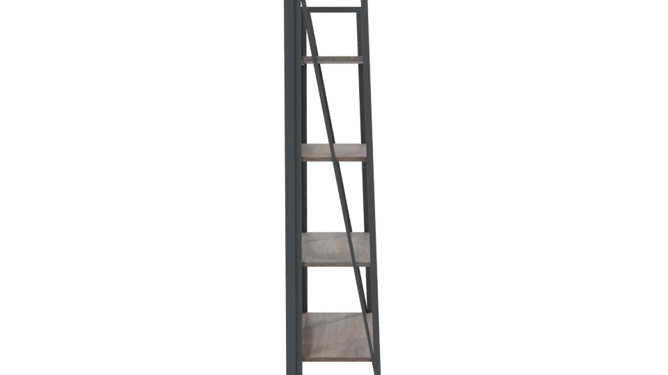 Industrial Wooden Shelf Unit 3D - Professional 3D Model Render 8
