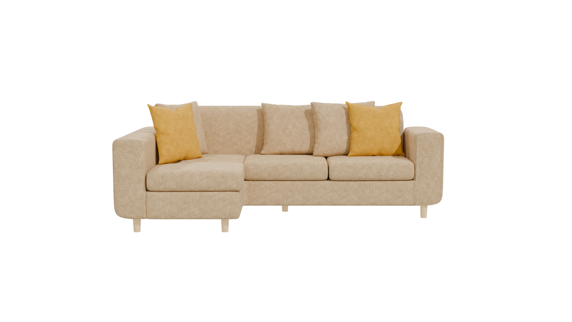 Modern L-Shaped Sofa 3D - Professional 3D Model Render 11
