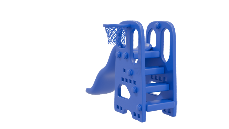Children's Play Slide with Basketball Hoop 3D Model - Professional 3D Model Render 4