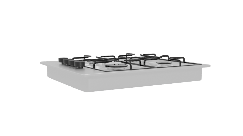 Sleek Gas Cooktop 3D Model - Professional 3D Model Render 4