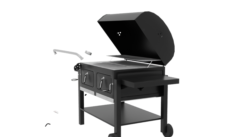Stylish Outdoor Charcoal Grill 3D Model - Professional 3D Model Render 13
