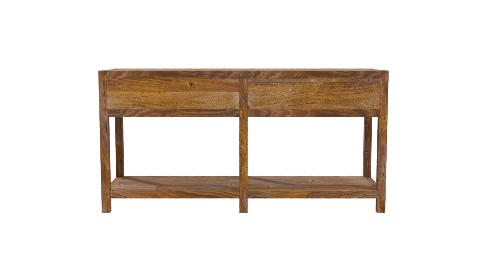 Rustic Wooden Console Table Model - Professional 3D Model Render 5