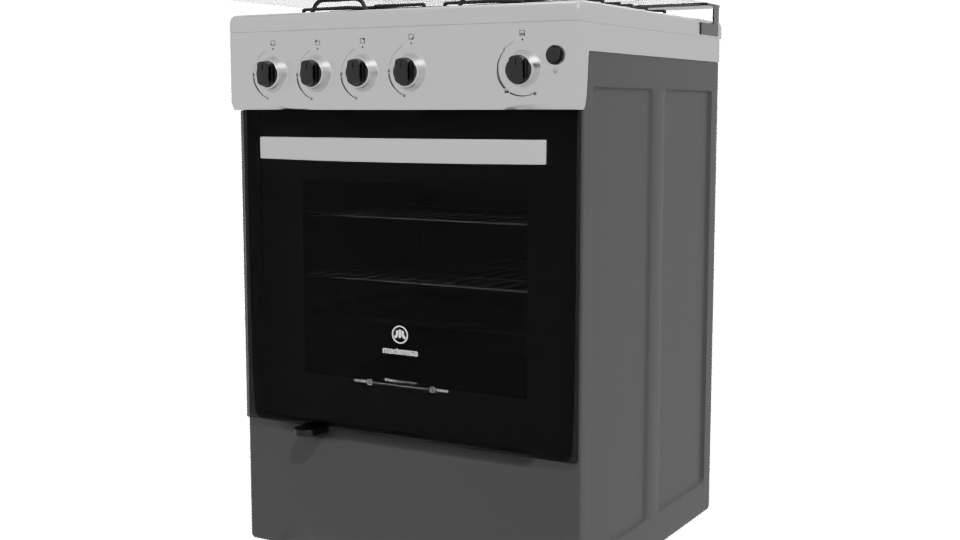 Stylish Kitchen Gas Oven Model - Professional 3D Model Render 12