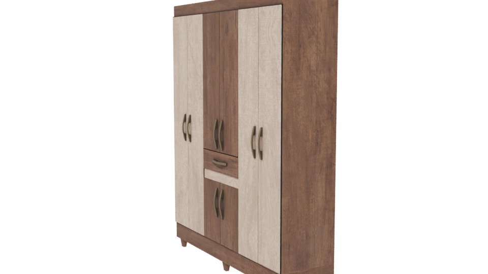 Stylish Wooden Storage Cabinet Model - Professional 3D Model Render 13
