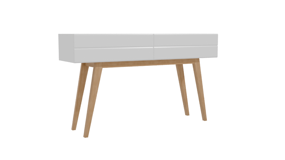 Scandinavian Inspired Minimalist Console Table 3D Model - Professional 3D Model Render 10