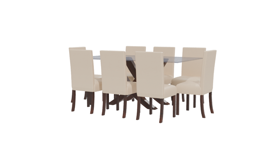 Elegant Modern Dining Table Set 3D Model - Professional 3D Model Render 12