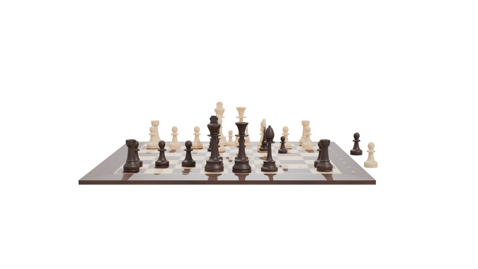 Realistic Chess Set 3D Model - Professional 3D Model Render 11