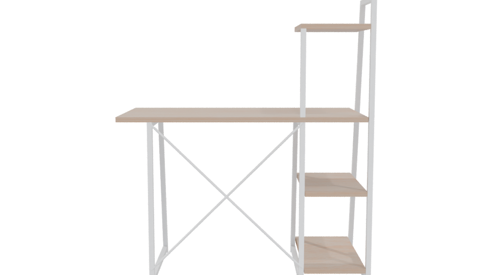 Minimalist Wood and Metal Office Desk 3D Model - Professional 3D Model Render 5