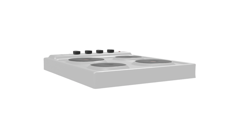 Modern Electric Stovetop 3D Model - Professional 3D Model Render 7