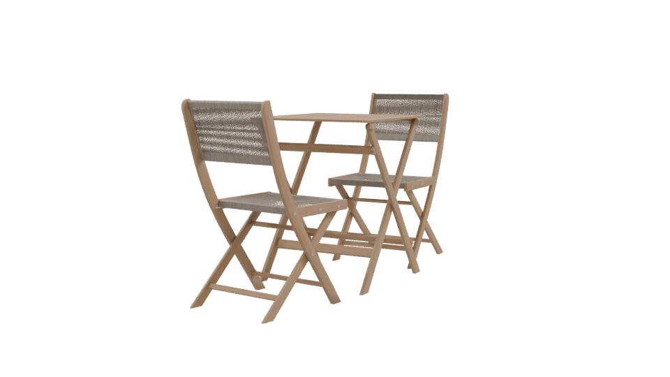 Bistro Wooden Table Set 3D - Professional 3D Model Render 9