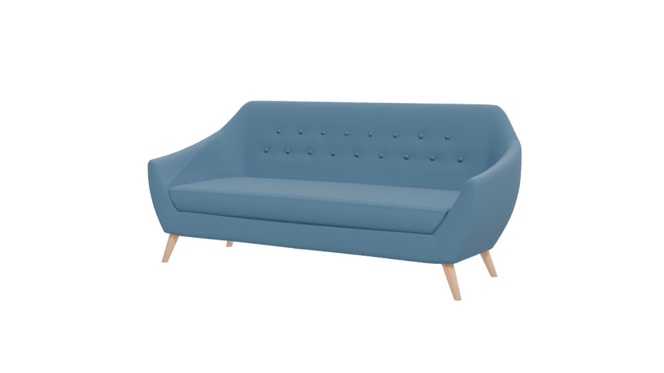 Stylish Mid-Century Modern Sofa 3D Model - Professional 3D Model Render 12