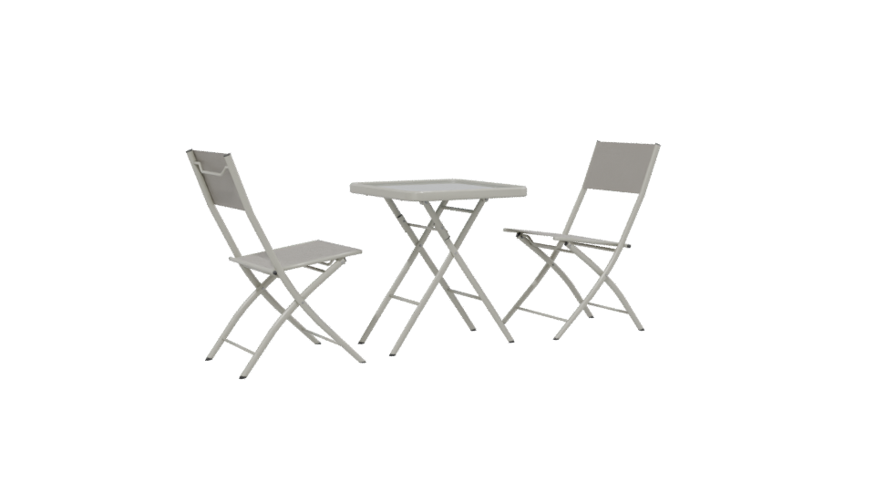 Minimalist Folding Desk and Chair 3D Model - Professional 3D Model Render 13