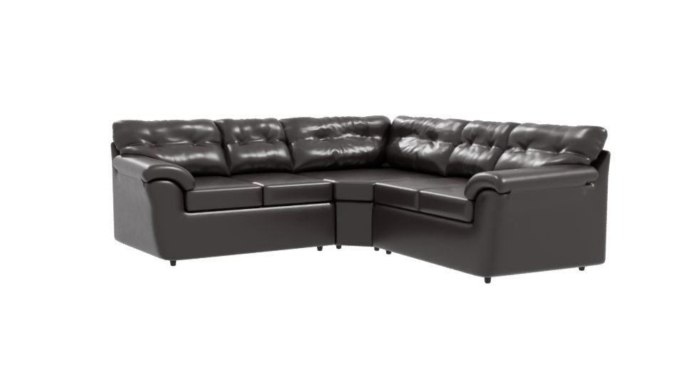 Modern L-Shaped Leather Sofa 3D Model - Professional 3D Model Render 10