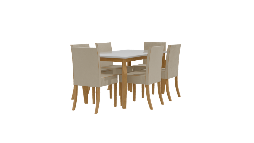 Stylish Modern Dining Table Set 3D Model - Professional 3D Model Render 9