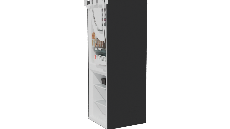 Sleek Black Refrigerator Model - Professional 3D Model Render 13