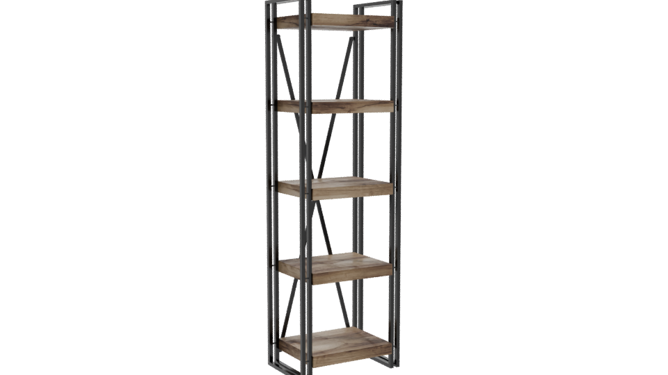 Stylish Wooden Shelving Unit 3D - Professional 3D Model Render 10