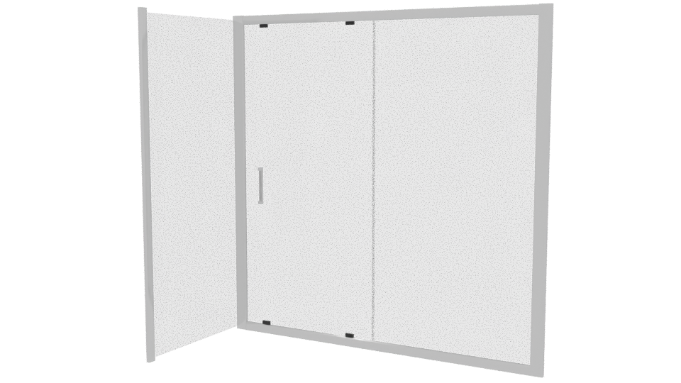 Modern Sliding Glass Shower Door - Professional 3D Model Render 6