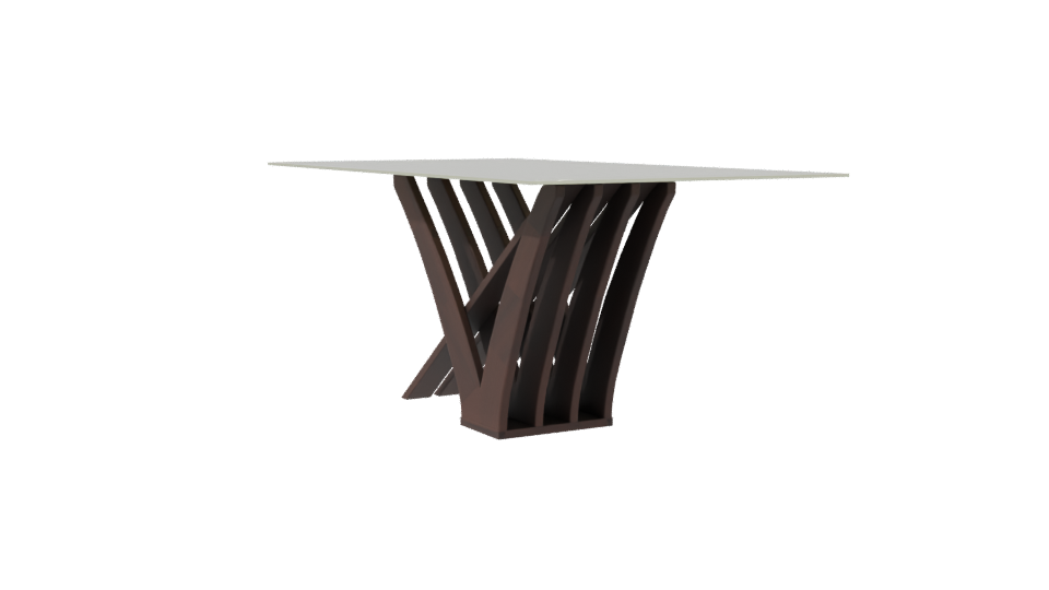 Stylish Glass-Top Dining Table 3D - Professional 3D Model Render 7