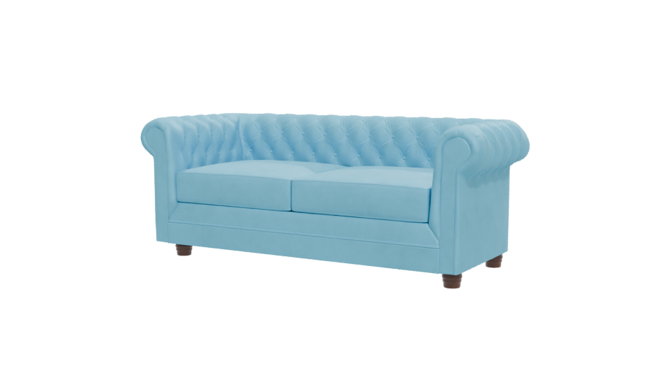Elegant Blue Sofa 3D Model - Professional 3D Model Render 12