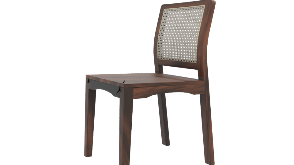 Elegant Wooden Dining Chair 3D Model - Professional 3D Model Render 13