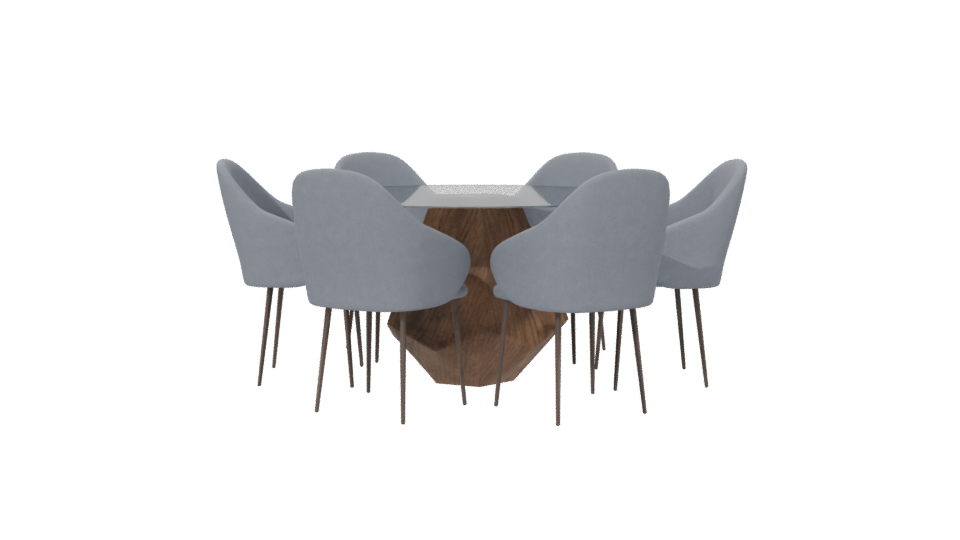 Round Dining Table Set 3D - Professional 3D Model Render 6