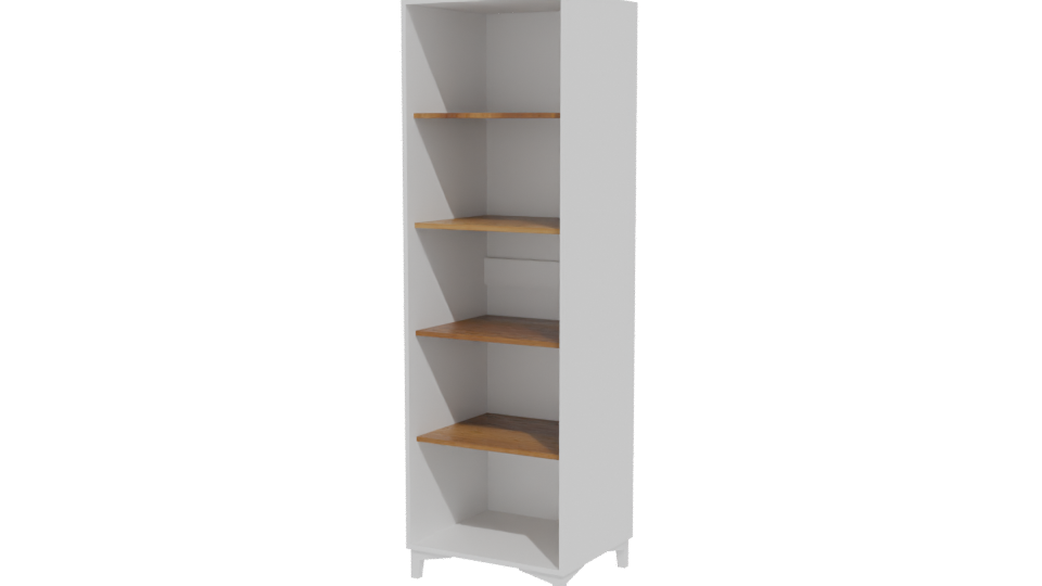 Minimalist Wooden Shelf Unit - Professional 3D Model Render 12