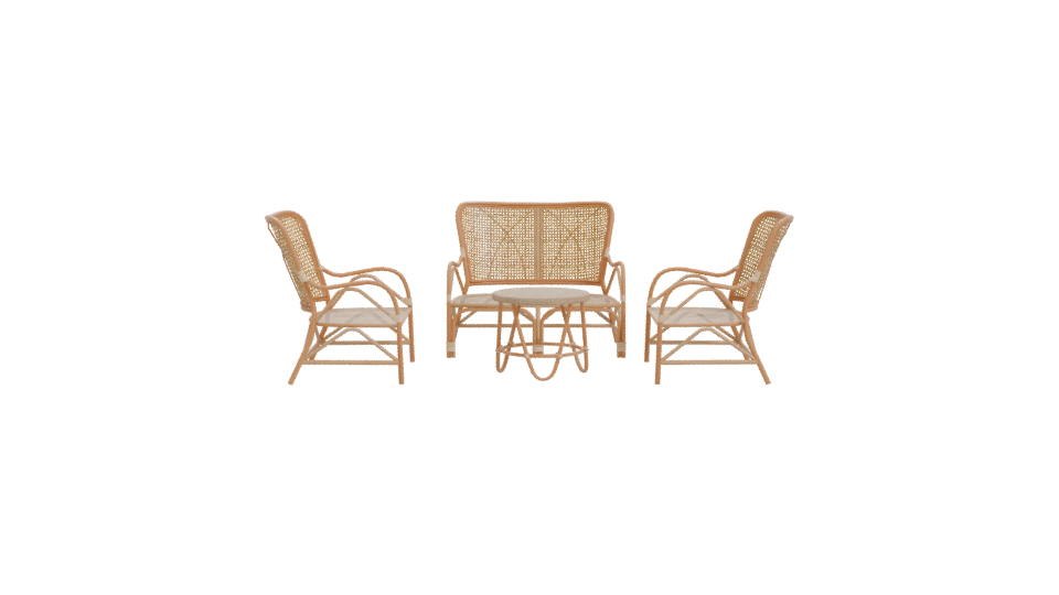 Stylish Rattan Furniture Set 3D - Professional 3D Model Render 11