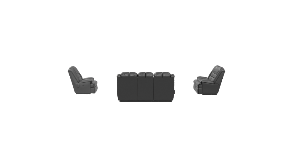 Elegant Black Sofa Set 3D - Professional 3D Model Render 5
