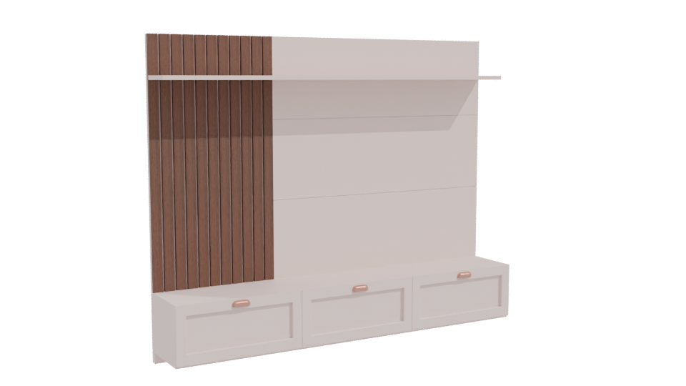 Modern Minimalist Wall Shelf Unit - Professional 3D Model Render 10