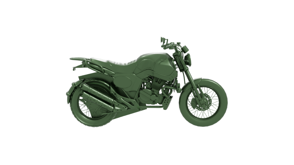 Stylized Motorcycle 3D Model - Professional 3D Model Render 11