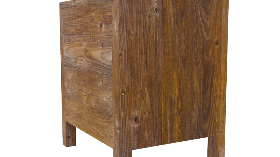 Rustic Wooden Nightstand 3D Model - Professional 3D Model Render 7