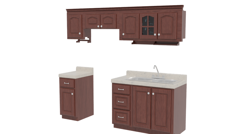 Stylish Kitchen Cabinet Set 3D - Professional 3D Model Render 12