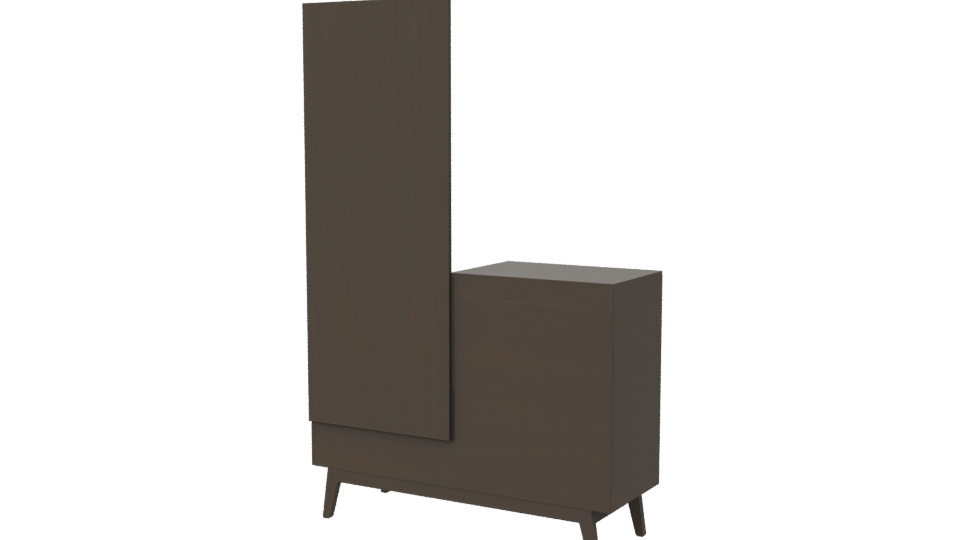 Contemporary Wooden Dresser with Mirror 3D Model - Professional 3D Model Render 6