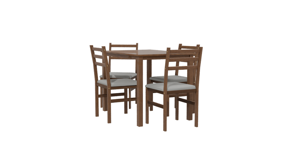Stylish Wooden Dining Table Set with Chairs 3D Model - Professional 3D Model Render 13
