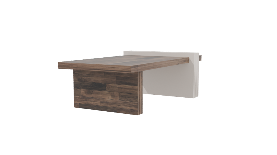 Contemporary Wooden Coffee Table 3D - Professional 3D Model Render 3
