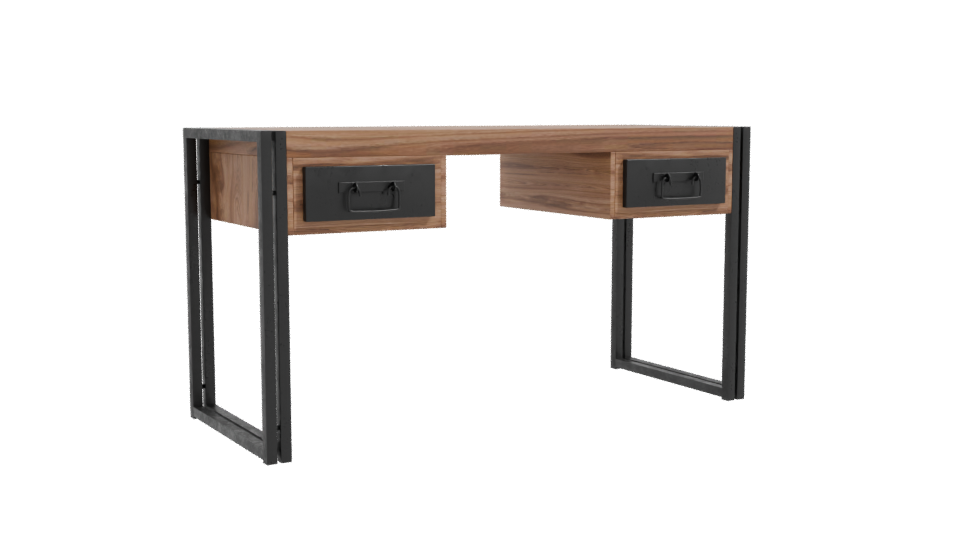 Contemporary Wooden Office Desk 3D - Professional 3D Model Render 10