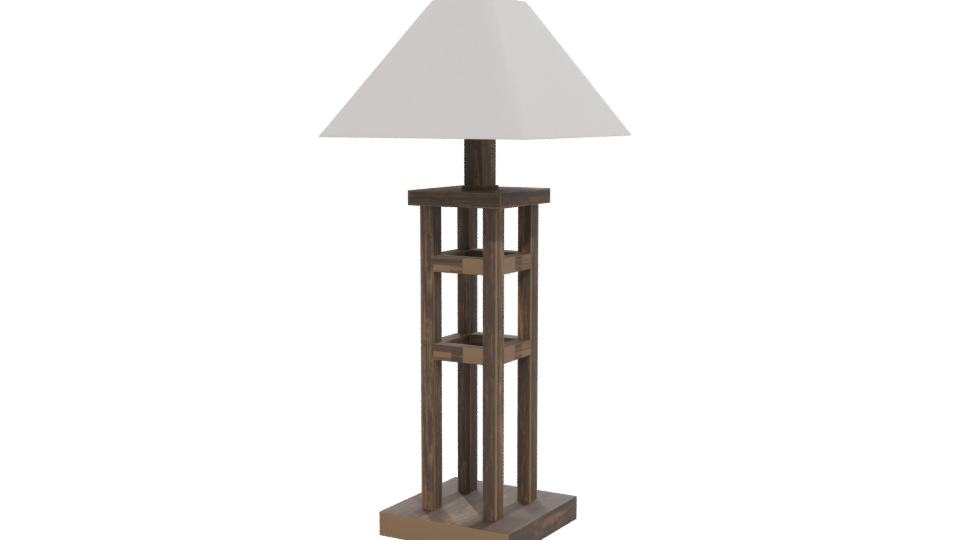 Stylish Wooden Table Lamp 3D - Professional 3D Model Render 12