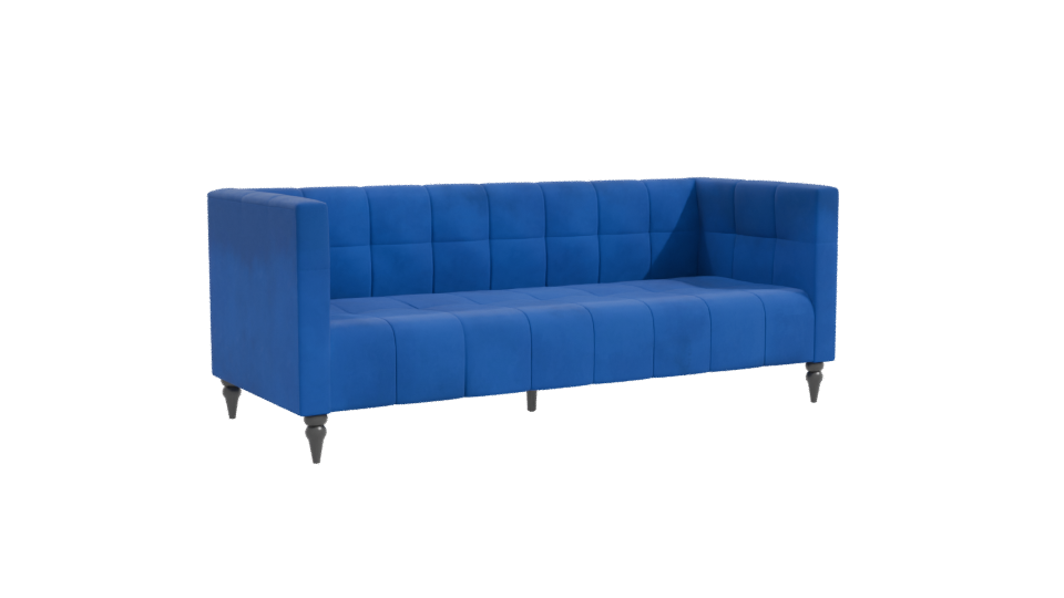 Contemporary Blue Fabric Sofa 3D Model - Professional 3D Model Render 10