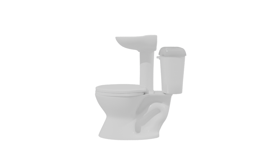 Elegant Bathroom Sink and Toilet - Professional 3D Model Render 2